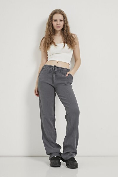 Arma Life Women's Elastic Waist Casual Smoked Muslin Pants