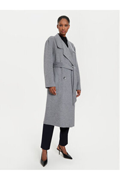 BOSS Γυναικείο Μάλλινο Παλτό 50521160 Γκρι