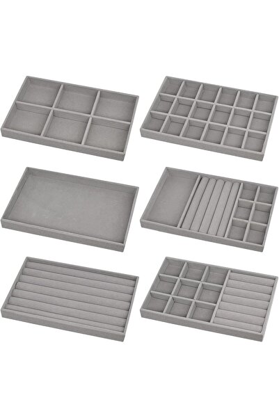 Hope مجموعة من 6 صواني مجوهرات مخملية، ملحق درج قابل للتكديس، صواني مجوهرات، ...