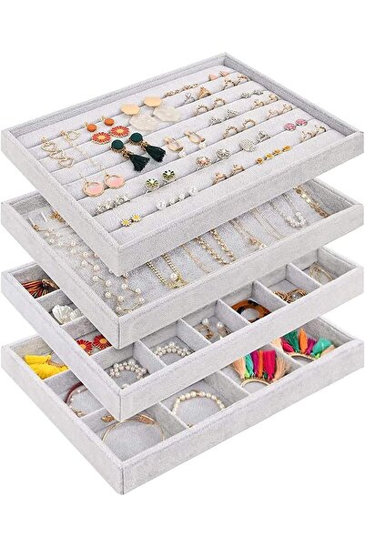 Hope Stackable Velvet Jewelry Trays Organizer, Jewelry Storage Display Trays ...