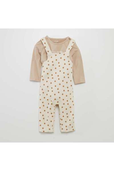 KIABI طقم من قطعتين - دنغري + بدلة جسم بيضاء