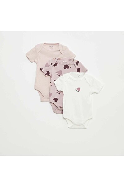 KIABI طقم ملابس داخلية قطنية مطبوع - عبوة من 3 قطع - بنفسجي