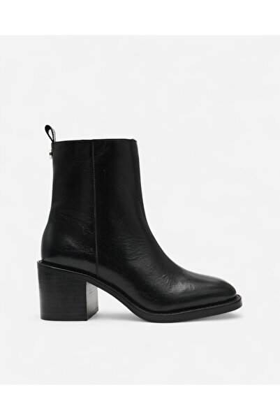 Steve Madden SLENDER BLACK LEAT Kadın Siyah Topuklu Bot SLENDER