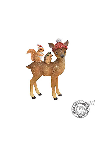 CHRISTMAS GIFTS Caprioara cu preteni decoratiune Craciun 15 cm