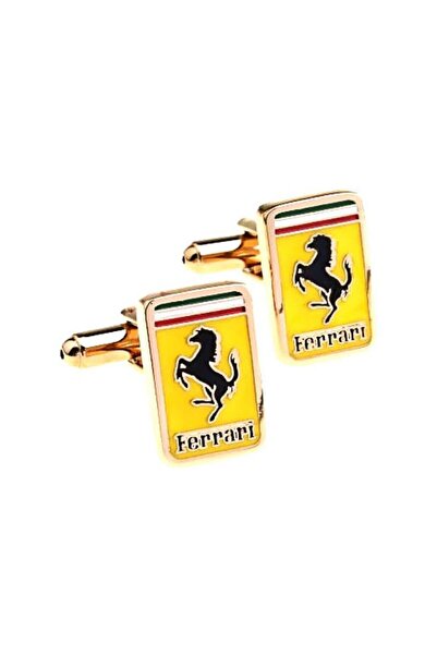 HALAMODO أزرار أكمام نحاسية على شكل شعار فيراري