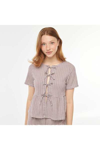 KIABI Crepe blouse with tie fastening RED