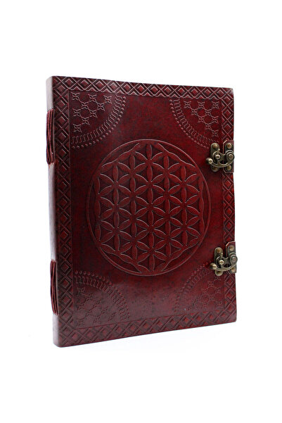 OEM Leather Journal | Handmade in India | Flower of Life Pattern | 33 × 25 × 2.5 cm *