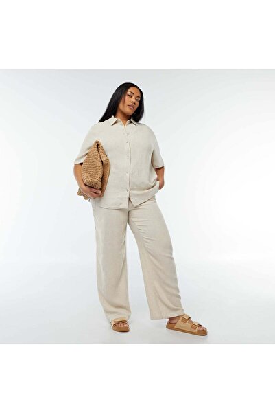 KIABI Linen-blend blouse WHITE