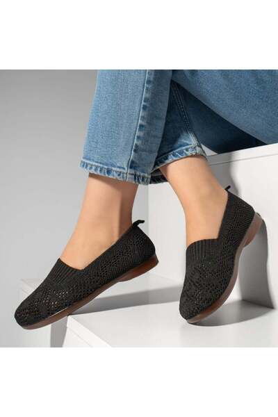 BMoD Women's black low-soled espadrilles with perforations MOD13063