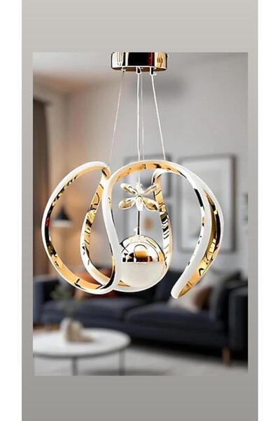 ÖZGÜL AYDINLATMA LARA Model Gold Kaplama 3 Renk Metal Salon Mutfak Oturma Yatak Odası Modern Led Sarkıt Avize