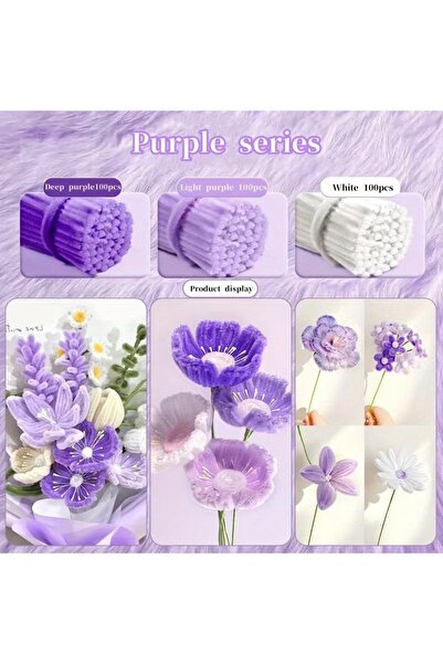 choice2 300 قطعة من سيقان الشنيل بطول 30 سم، منظفات الأنابيب، لوازم الحرف الي...