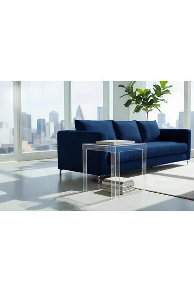 Slasa Clear Acrylic Side Table – 40.6 × 40.6 × 40.6 cm Modern Transparent End for Home & Office