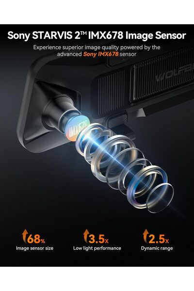 Generic WOLFBOX G900 PRO Mirror Dash Cam (12-inch, Front 4K, Rear 2.5K, STARVIS 2 IMX678)