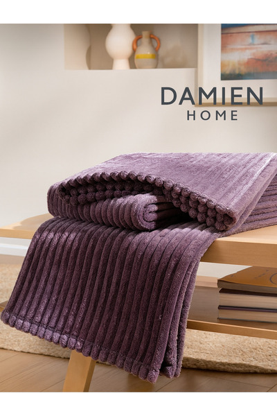 DAMIEN Holly Wellsoft Tv Battaniyesi 140 x 200 Cm - Kül Moru Çeyizlik Büyük B...