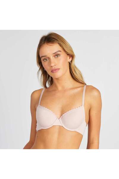 KIABI Padded cotton bra PURPLE