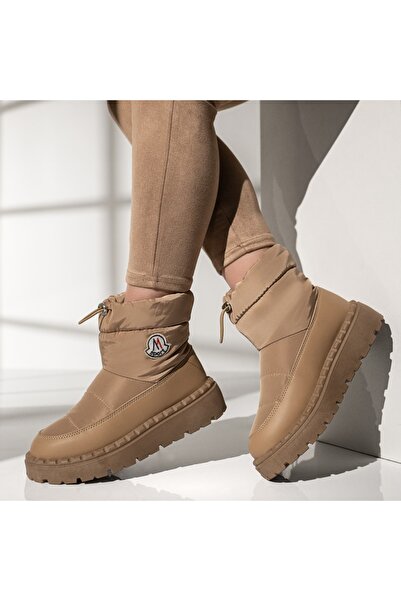 BMoD Ghete scurte impermeabile maro pentru femei cu șireturi elastice MOD12845