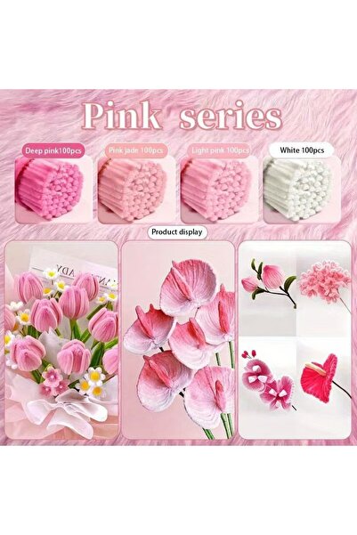 Choice4 400 قطعة من سيقان الشنيل بطول 30 سم، منظفات الأنابيب، لوازم حرفية، فنون يدوية، صناعة الزهور