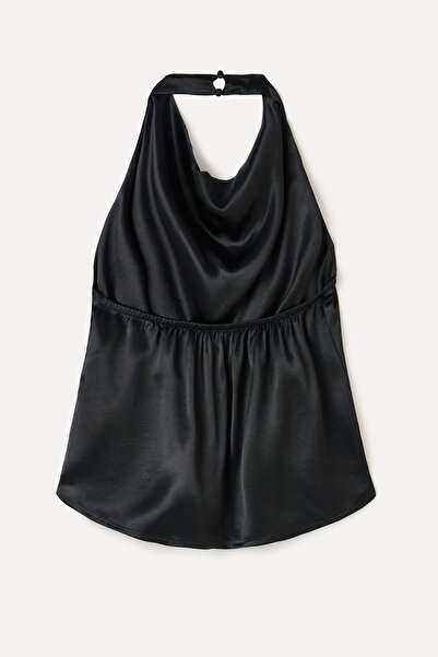 Mudo Satin Open Back Blouse