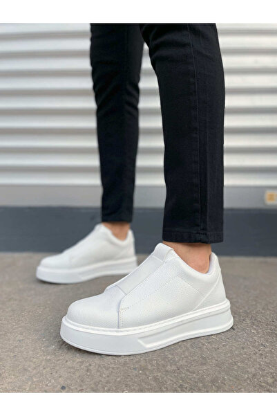 Zapatos JY007 Alba Pantofi casual pentru bărbați din piele fără șireturi CBT alb