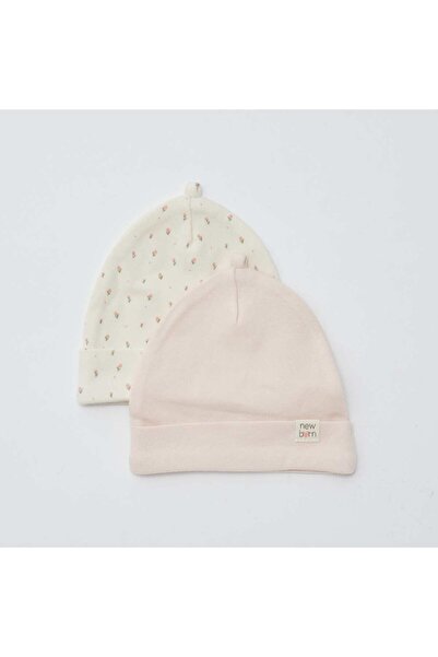 KIABI Pack of 2 newborn hats BEIGE