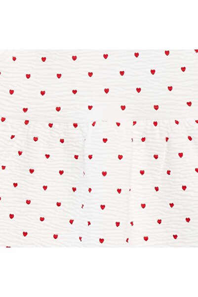 KIABI Sleeveless patterned crinkle-knit dress WHITE