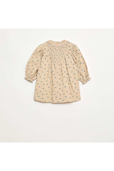 KIABI فستان مخملي بيج