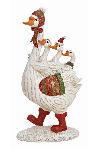 CHRISTMAS GIFTS Gasca cu pui decorativa 18 cm