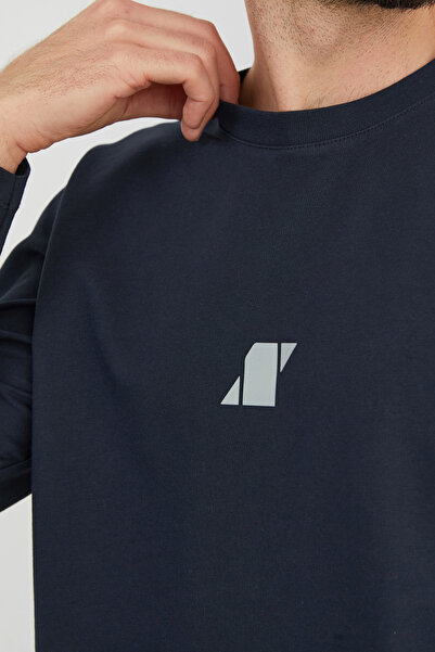 Fulla Moda Baskılı Bisiklet Yaka Sweatshirt