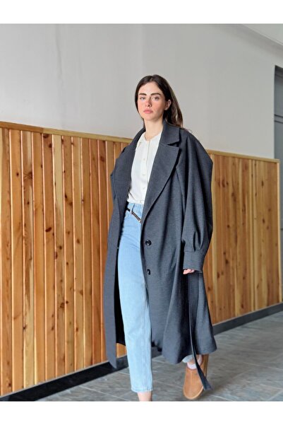 Retrobird Valencia Belted Cashmere Coat Women's Anthracite