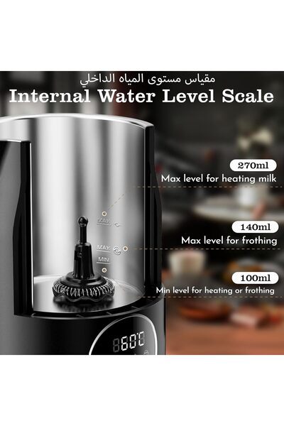 CONOYAR Electric Milk Frother 4-in-1, 0.3L Hot & Cold Foam Milk Steamer with Temperature Control