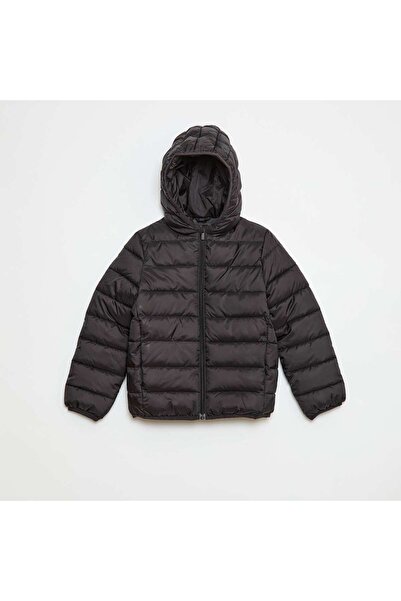 KIABI Lightweight Padded Jacket with Hood BLACK
