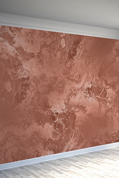 dreamwall Tarçın Tonlarında Taş Dokulu Tek Parça Tekstil Duvar Kağıdı