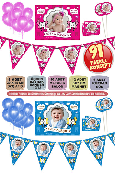 cici magnet www.cicimagnet.com İlk Dişim Çıktı Süsleme Seti Konsepti Diş Buğd...