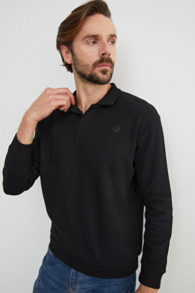 Fulla Moda Kabartma Baskılı Polo Yaka Body