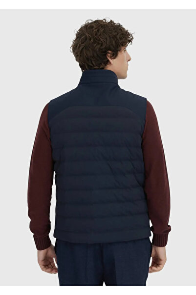 Ramsey Lacivert Regular Fit Dik Yaka Casual Dokuma Spor Yelek