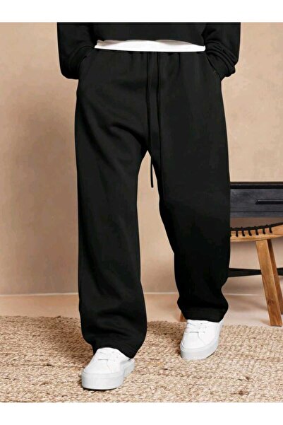 sionnes Erkek Siyah Baggy Battal Büyük Beden Spor Giyim Kaliteli Bol Kesim Es...