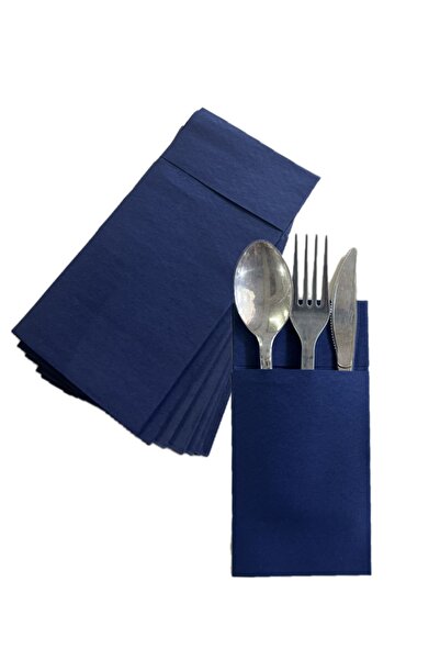 DUNİ Kalın Kumaş Dokulu Cepli Lüks Peçete 12’li (lacivert)