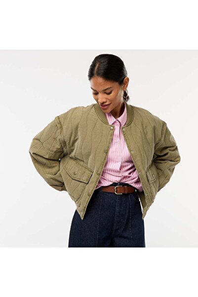 KIABI 2-in-1 quilted jacket with detachable sleeves GREEN