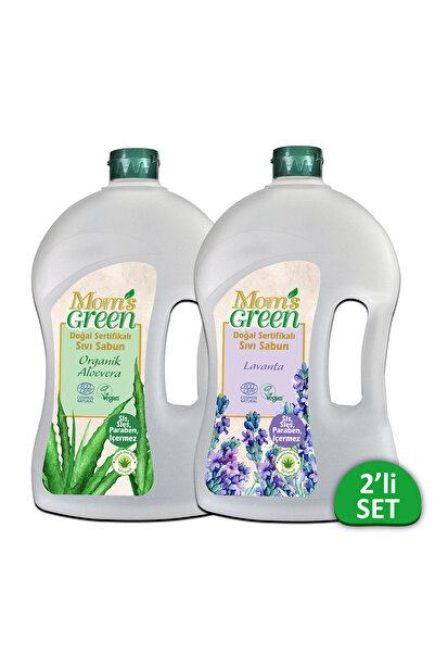Mom's Green 2'li Set Doğal Sertifikalı Sıvı Sabun-Aloevera ve Lavanta (1.5 Lt...