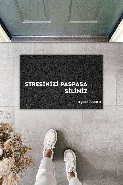 Dormot Dekoratif Dijital Paspas Stresinizi Paspasa Siliniz Füme Kapı Önü Pasp...