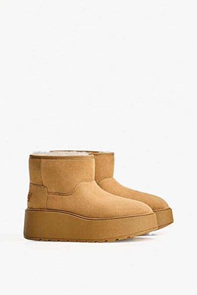 Bershka Platform ankle boots with faux fur lining