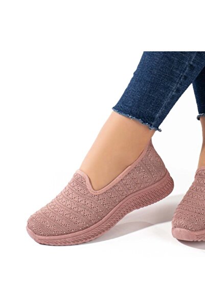 BMoD Espadrile sport roz pentru femei cu strasuri din material textil MOD10997