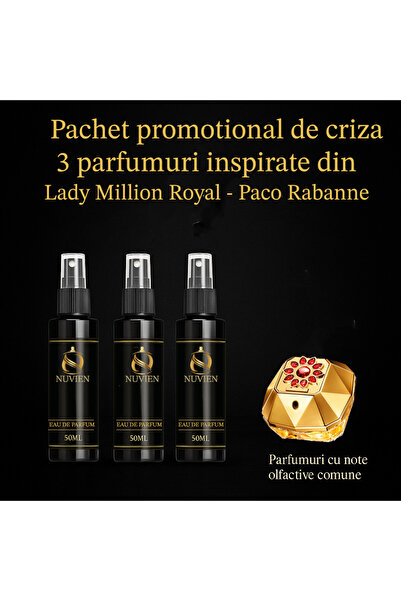 Nuvien Set of 3 Perfumes 50ml – Inspired by Lady Million Royal P.R.