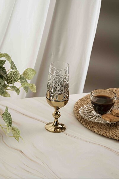 crystalhome 6-Piece Gold Gloria Crystal Coffee Side Dish 180ml