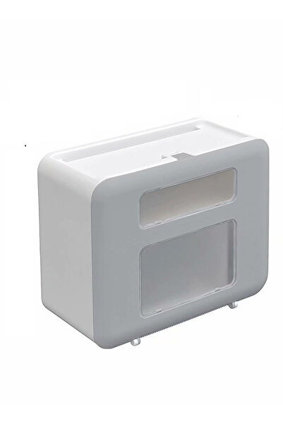 HALAMODO Waterproof Wall Mounted Tissue Box White/Grey 29x23x14centimeter