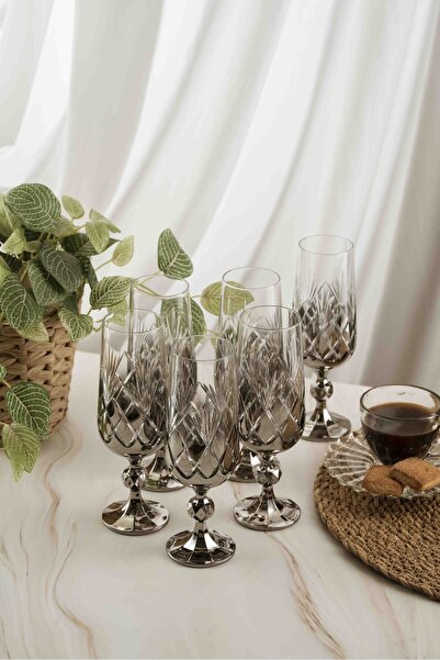 crystalhome 6-Pack Silver Pineapple Crystal Coffee Side Dish 180ml