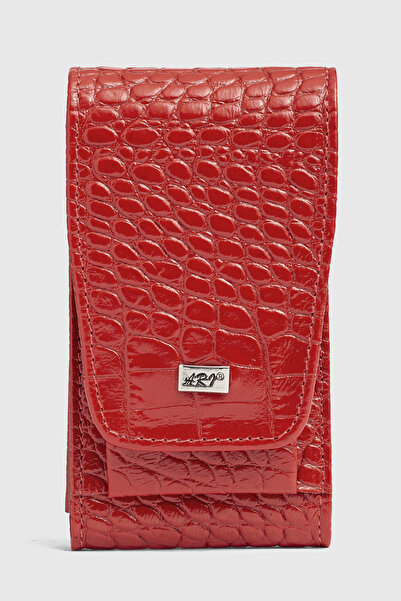 Fiyaka Ar-004 Genuine Leather Cigarette Case Croco-Red
