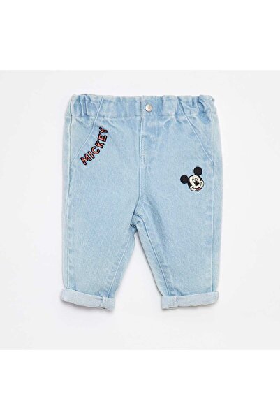 KIABI بنطلون جينز ديزني بيبر باغ بحواف مطوية باللون الأزرق
