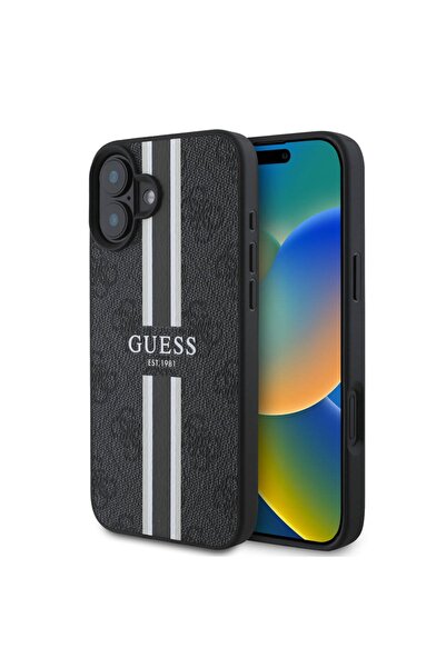Guess Carcasă pentru iPhone 16 Plus, Hardcase 4G cu dungi cu imprimeu MagSafe...