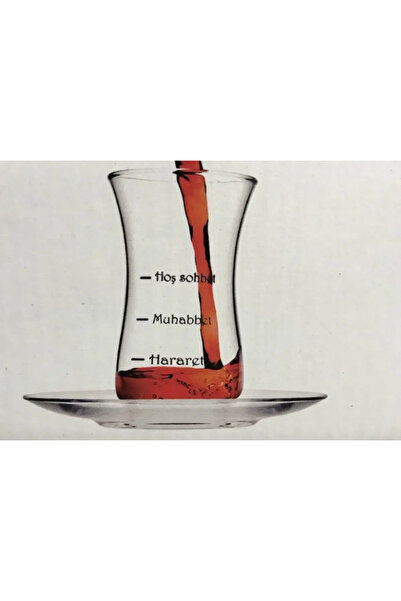 PAŞABAHÇE CAM PAŞABAHÇE Hoş Sohbet 8 Parça Çay Bardak Tabak Seti